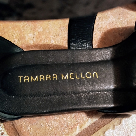 Tamara Mellon Black Patent Leather Gladiator Sandals - Picture 6 of 9